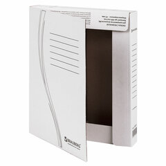 Папка архивная с резинкой А4 (325&times;250 мм), 45 мм, до 400 листов, плотная, микрогофрокартон, БЕЛАЯ, BRAUBERG, 126511