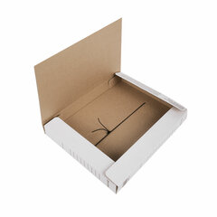 Папка архивная с резинкой А4 (325&times;250 мм), 45 мм, до 400 листов, плотная, микрогофрокартон, БЕЛАЯ, BRAUBERG, 126511