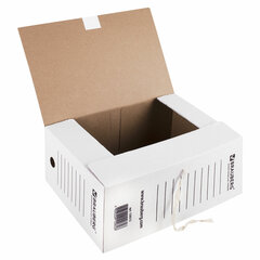 Папка архивная с завязками А4(325&times;260 мм), 150 мм, до 1400 листов, плотная, микрогофрокартон, БЕЛАЯ, BRAUBERG, 126513