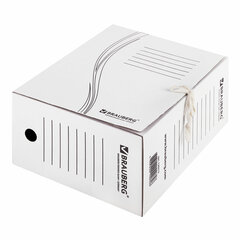 Папка архивная с завязками А4(325&times;260 мм), 150 мм, до 1400 листов, плотная, микрогофрокартон, БЕЛАЯ, BRAUBERG, 126513