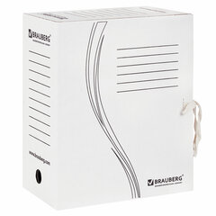 Папка архивная с завязками А4(325&times;260 мм), 150 мм, до 1400 листов, плотная, микрогофрокартон, БЕЛАЯ, BRAUBERG, 126513