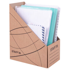 Лоток вертикальный для бумаг (250&times;320 мм), увеличенная ширина 150 мм, до 1400 листов, микрогофрокартон, STAFF, БУРЫЙ, 126515
