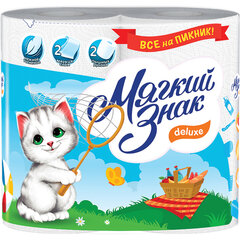 Полотенца бумажные бытовые, спайка 2 шт., 2-х слойные (2&times;10 м), МЯГКИЙ ЗНАК Deluxe, белые, С40