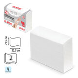Полотенца бумажные (1 пачка 190 листов) LAIMA (H2) PREMIUM UNIT PACK, белые, 22,5х21,5 см, Z-сложение, 126559