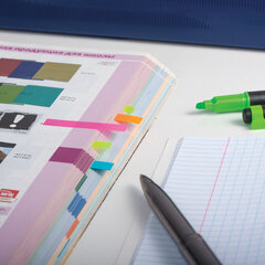 Закладки клейкие неоновые BRAUBERG, 45&times;8 мм, 160 штук (8 цветов х 20 листов), на пластиковом основании, 126699