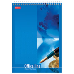 Блокнот А5 145&times;205 мм, 60 л., спираль, картон, жесткая подложка, клетка, HATBER, &laquo;Office Line&raquo;, 004824