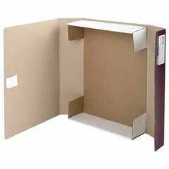 Короб архивный (240&times;330 мм), 80 мм, 2 завязки, бумвинил, до 700 листов, бордовый, STAFF, 126900