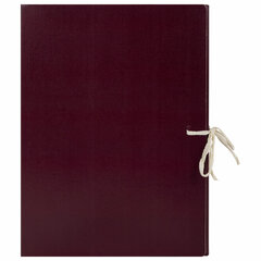 Короб архивный (240&times;330 мм), 80 мм, 2 завязки, бумвинил, до 700 листов, бордовый, STAFF, 126900