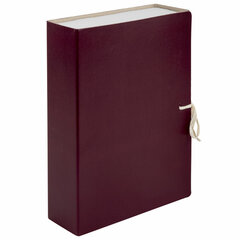 Короб архивный (240&times;330 мм), 80 мм, 2 завязки, бумвинил, до 700 листов, бордовый, STAFF, 126900