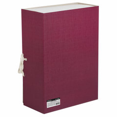 Короб архивный (240&times;330 мм), 120 мм, 2 завязки, бумвинил, до 1000 листов, бордовый, STAFF, 126901
