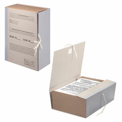 Короб архивный (240&times;330 мм), 120 мм, 2 завязки, переплетный картон/<wbr/>бумвинил, до 1000 листов, STAFF, 126903