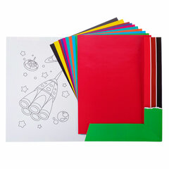 Цветная бумага А4 мелованная, 10 листов 10 цветов, в папке, HATBER &laquo;Creative Set&raquo;, 195&times;280 мм, 008826