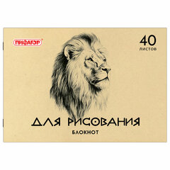 Блокнот для рисования, А4, 40 л., обложка офсет, ПИФАГОР, 200&times;285 мм, &laquo;Лебеди/<wbr/>Лев&raquo;, 126962