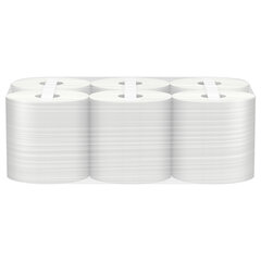 Полотенца бумажные с центральной вытяжкой 300 м, VEIRO (Система M2) BASIC, 1-слойные, цвет натуральный, КОМПЛЕКТ 6 рулонов, KP105