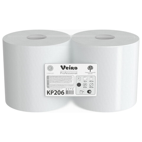 Полотенца бумажные с центральной вытяжкой 180 м, VEIRO (M4) COMFORT, 2-слойные, КОМПЛЕКТ 6 рулонов, KP206 - фото 6