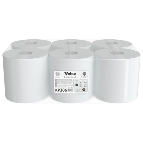 Полотенца бумажные с центральной вытяжкой 180 м, VEIRO (M4) COMFORT, 2-слойные, КОМПЛЕКТ 6 рулонов, KP206 - фото 3