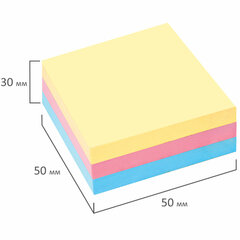 Блок самоклеящийся (стикеры) STAFF, 50&times;50 мм, 300 листов, 3 цвета, 127145