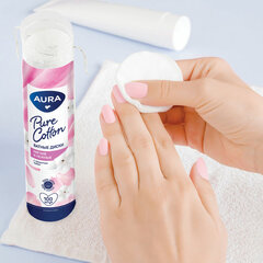 Ватные диски КОМПЛЕКТ 100 шт., AURA, двусторонние, 20711