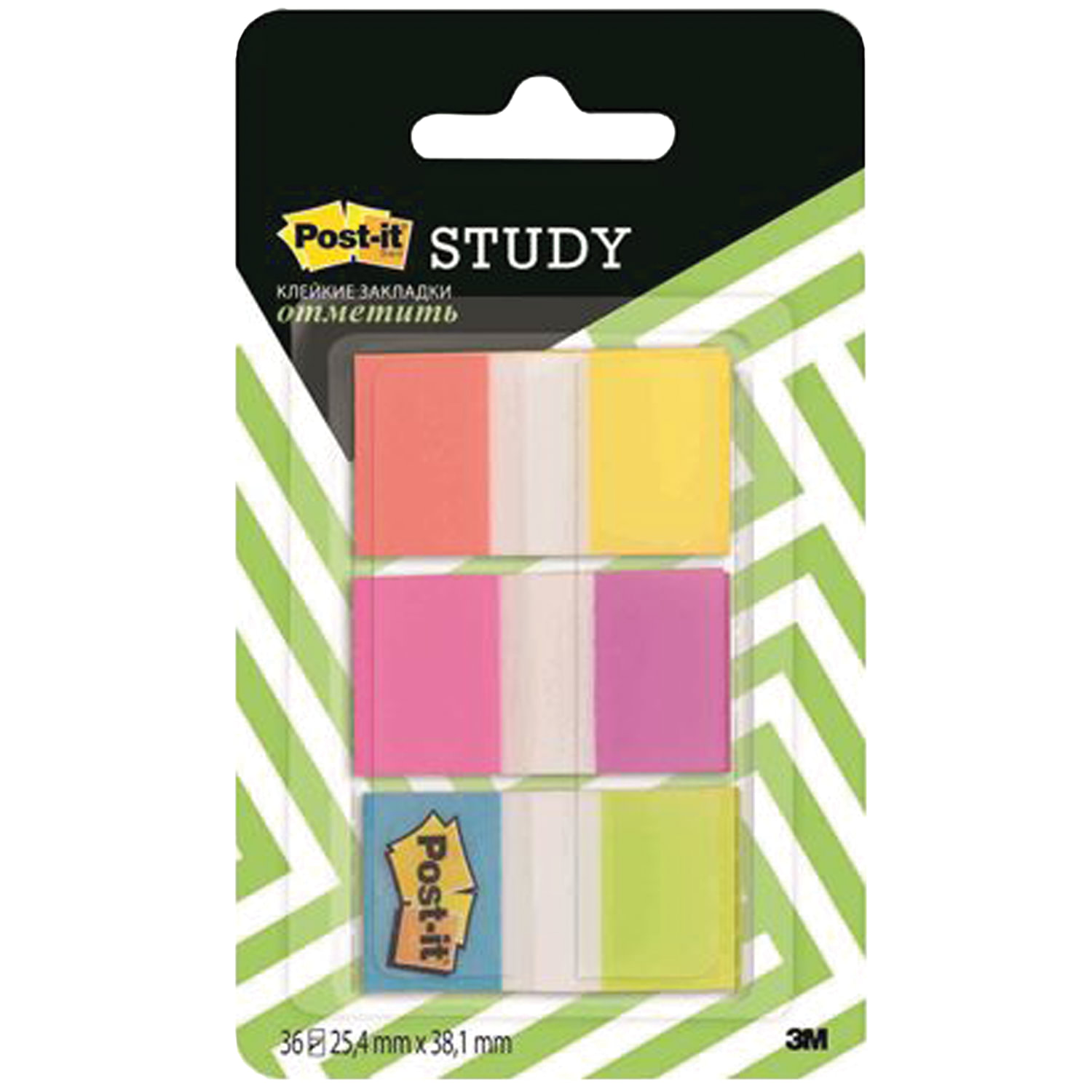 Закладки клейкие POST-IT Study, пластиковые, 25 мм, 6 цветов х 10 листов, 680-EG-ALT