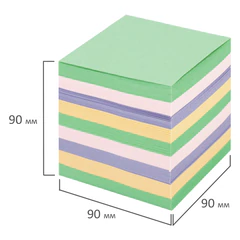 Блок для записей в боксе, 9&times;9&times;9 см, плотность 80 г/<wbr/>м<sup>2</sup>, цветной, ОФИСМАГ, 127799