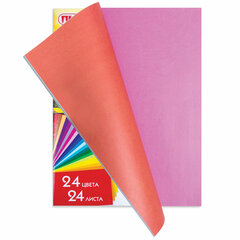 Цветная бумага А4 газетная, 24 листа, 24 цвета, на скобе, ПИФАГОР, 200&times;283 мм, &laquo;Совенок&raquo;, 128003