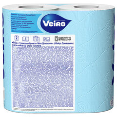 Бумага туалетная бытовая, спайка 4 шт., 2-х слойная (4&times;15 м), VEIRO &laquo;Домашняя&raquo;, белая, 1с24