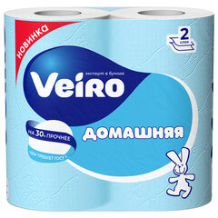 Бумага туалетная бытовая, спайка 4 шт., 2-х слойная (4&times;15 м), VEIRO &laquo;Домашняя&raquo;, белая, 1с24