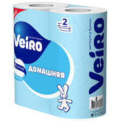 Бумага туалетная бытовая, спайка 4 шт., 2-х слойная (4&times;15 м), VEIRO &laquo;Домашняя&raquo;, белая, 1с24