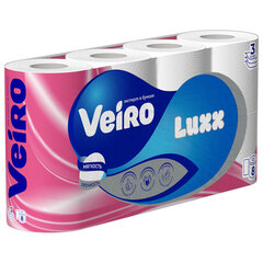 Бумага туалетная бытовая, спайка 8 шт., 3-х слойная (8&times;15 м), VEIRO Luxoria, белая, 5с38