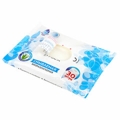 Бумага туалетная влажная смываемая, 30 шт., БИОРАЗЛАГАЕМАЯ, с экстрактом алоэ вера, LAIMA, 128082