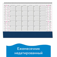 Планинг настольный недатированный ЕЖЕМЕСЯЧНИК (490&times;350 мм), гребень, 12 л., календарь на 4 года, 18с8