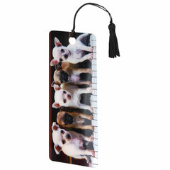 Закладка для книг с линейкой 3D-ОБЪЕМНАЯ BRAUBERG, &laquo;Милые щенки&raquo;, с декоративным шнурком, 128098