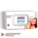 Салфетки влажные детские 120 шт., ЭКОНОМ SMART, с экстрактом алоэ вера, крышка клапан, 30108