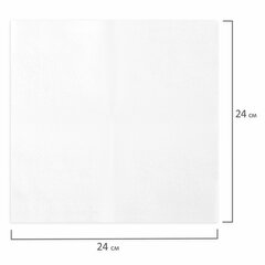 Салфетки бумажные 250 штук, 24&times;24 см, LAIMA, белые, 100% целлюлоза, 128728