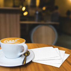 Салфетки бумажные 250 штук, 24&times;24 см, LAIMA, белые, 100% целлюлоза, 128728