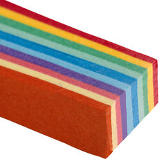 Бумага для квиллинга &laquo;Радуга&raquo;, 10 цветов, 100 полос, 7 мм х 300 мм, 80 г/<wbr/>м<sup>2</sup>, ОСТРОВ СОКРОВИЩ, 128755