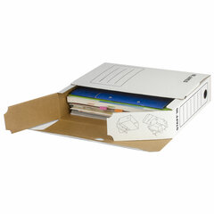 Короб архивный с клапаном А4 (260&times;325 мм), 75 мм, до 700 листов, микрогофрокартон, БЕЛЫЙ, STAFF, 128858