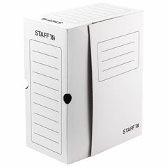 Короб архивный с клапаном А4 (260&times;325 мм), 150 мм, до 1400 листов, микрогофрокартон, БЕЛЫЙ, STAFF, 128866