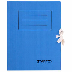 Папка архивная с завязками А4 (325&times;250 мм), 75 мм, до 700 листов, микрогофрокартон, СИНЯЯ, STAFF, 128870