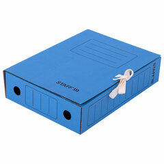 Папка архивная с завязками А4 (325&times;250 мм), 75 мм, до 700 листов, микрогофрокартон, СИНЯЯ, STAFF, 128870