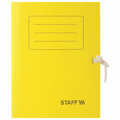 Папка архивная с завязками А4 (325&times;250 мм), 75 мм, до 700 листов, микрогофрокартон, ЖЕЛТАЯ, STAFF, 128873
