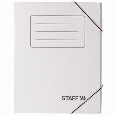 Папка архивная с резинкой А4 (325&times;250 мм), 75 мм, до 700 листов, микрогофрокартон, БЕЛАЯ, STAFF, 128878