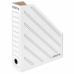 Лоток вертикальный для бумаг (260&times;320 мм), 75 мм, до 700 листов, микрогофрокартон, STAFF, БЕЛЫЙ, 128881
