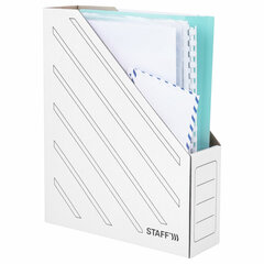 Лоток вертикальный для бумаг (260&times;320 мм), 75 мм, до 700 листов, микрогофрокартон, STAFF, БЕЛЫЙ, 128881