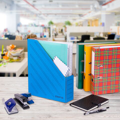 Лоток вертикальный для бумаг (260&times;320 мм), 75 мм, до 700 листов, микрогофрокартон, STAFF, СИНИЙ, 128882