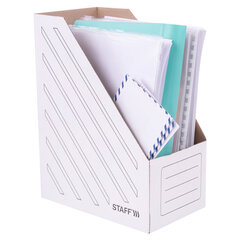 Лоток вертикальный для бумаг (260&times;320 мм), увеличенная ширина 150 мм, до 1400 листов, микрогофрокартон, STAFF, БЕЛЫЙ, 128884