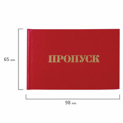 Бланк документа &laquo;Пропуск&raquo;, 65&times;98 мм, STAFF, 129143
