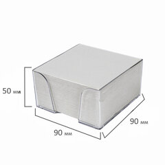 Блок для записей STAFF в подставке прозрачной, куб 9&times;9&times;5 см, белый, белизна 70-80%, 129194