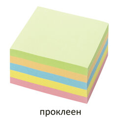 Блок для записей BRAUBERG проклеенный, 9&times;9&times;5 см, цветной, 129199