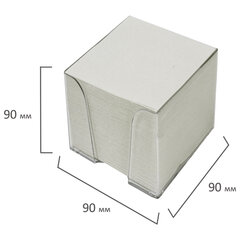 Блок для записей STAFF в подставке прозрачной, куб 9&times;9&times;9 см, белый, белизна 70-80%, 129202